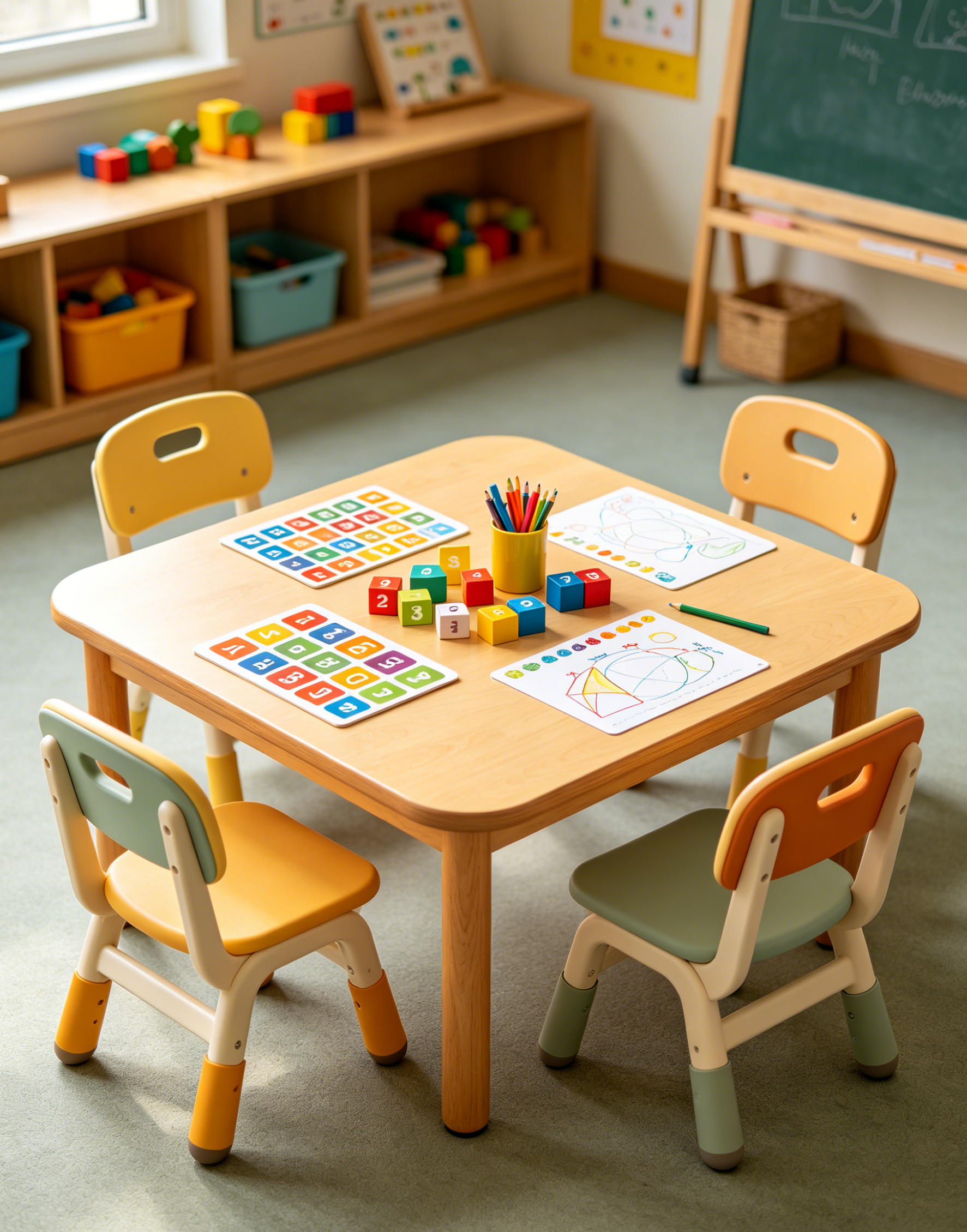 Four-Seat Kids Activity Table Set